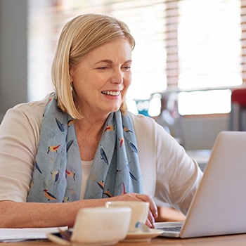 woman checking financial data analytics 