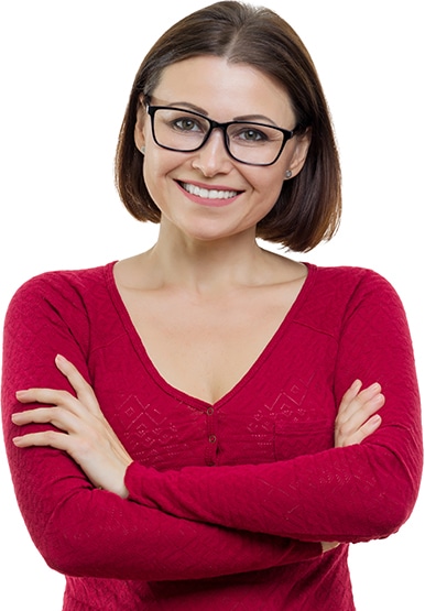 male customer smiling with arms crossed